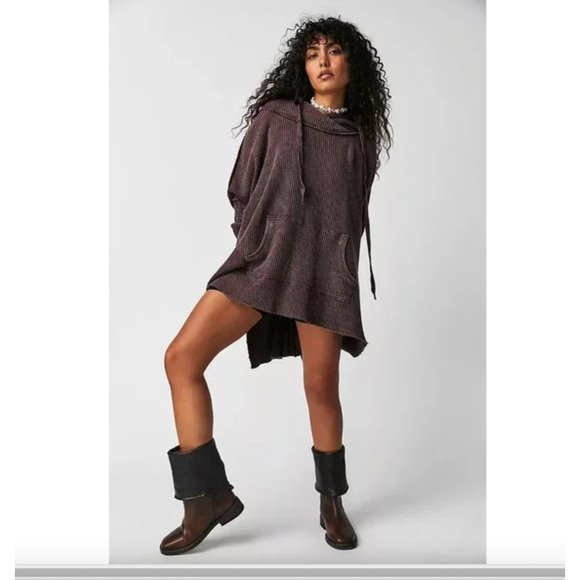 Free People Tops - Free People One Gannet Hoodie Waffle Knit Pullover Small NEW